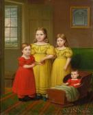 PECKHAM Robert Deacon Portrait Of The Children Of Oliver Adams PECKHAM Robert Deacon Portrait Of The Children Of Oliver Adams
