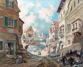 PECZELY Antal German Town With Bookseller PECZELY Antal German Town With Bookseller