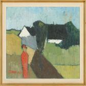 PEDERSEN Arnold William Landscape With Red Figure PEDERSEN Arnold William Landscape With Red Figure