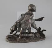 PEIFFER Auguste Joseph A Putto And Dog PEIFFER Auguste Joseph A Putto And Dog
