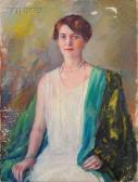PEPPER Charles Hovey Pearls And Green Shawl/a Portrait PEPPER Charles Hovey Pearls And Green Shawl/a Portrait