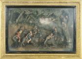 PERCY Samuel A Humorous Scene Involving Six Young Men Riding Donkeys Through The Forest PERCY Samuel A Humorous Scene Involving Six Young Men Riding Donkeys Through The Forest