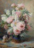 PERRIN Gabriel Bouquet De Pivoines Et De Lilas Blanc Dans Un Vase PERRIN Gabriel Bouquet De Pivoines Et De Lilas Blanc Dans Un Vase