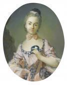 PERRONEAU Jean-Baptiste Portrait D'une Pensionnaire Du Roi En Costume De Thétre, Tenant Un Loup PERRONEAU Jean-Baptiste Portrait D'une Pensionnaire Du Roi En Costume De Thétre, Tenant Un Loup
