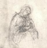 PESCHEL Carl Gottlieb Sitzende Madonna Mit Demkinde PESCHEL Carl Gottlieb Sitzende Madonna Mit Demkinde