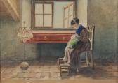 PESENTI Domenico "interno Con Ricamatrice" 1868 PESENTI Domenico "interno Con Ricamatrice" 1868