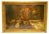 PETER Axel Still Life Depicting Flowers And Fruit PETER Axel Still Life Depicting Flowers And Fruit