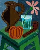 PETER Geni Still Life With Pipe, Jug, Pumpkin Andflower On A Table PETER Geni Still Life With Pipe, Jug, Pumpkin Andflower On A Table