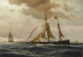 PETERSEN Johan Erik Christian A Merchant Brig In A Rough Sea PETERSEN Johan Erik Christian A Merchant Brig In A Rough Sea