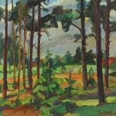 PETERSEN Thorvald Forest Scenery With Houses PETERSEN Thorvald Forest Scenery With Houses