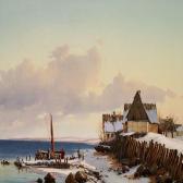 PETERSEN Vilhelm Winter Day In The Fishing Village Sletten PETERSEN Vilhelm Winter Day In The Fishing Village Sletten