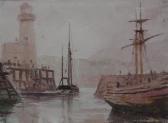 PETIT John Louis Harbour And Lighthouse Scarborough PETIT John Louis Harbour And Lighthouse Scarborough