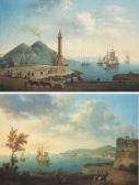 PETIT Pierre-Joseph Vue Du Môle Et Du Phare De Naples Avec Le Vesuve À L'arrière-plan;et Vue De La Baie De Naples Côté Ouest Avec Le Fort Carmine PETIT Pierre-Joseph Vue Du Môle Et Du Phare De Naples Avec Le Vesuve À L'arrière-plan;et Vue De La Baie De Naples Côté Ouest Avec Le Fort Carmine