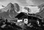 PFUND Alois "almhütte Im Hochgebirge". Sign. Und Bez. Tyrol/münchen. Öl Auf Lwd. 48 X 68 Cm. Abbildung Seite PFUND Alois "almhütte Im Hochgebirge". Sign. Und Bez. Tyrol/münchen. Öl Auf Lwd. 48 X 68 Cm. Abbildung Seite