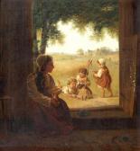 PHILIPPI WALDEMAR Bauernmädchen Mit Spielenden Kindern PHILIPPI WALDEMAR Bauernmädchen Mit Spielenden Kindern