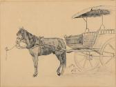 PHILIPSEN Theodor A Horse In Front Of A Butcher's Carriage PHILIPSEN Theodor A Horse In Front Of A Butcher's Carriage