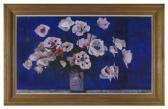 PHILIPSON Robin Poppies On A Blue Ground PHILIPSON Robin Poppies On A Blue Ground