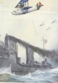 PIANI Aircraft Above An Italian War Ship PIANI Aircraft Above An Italian War Ship