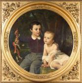 PICOT François Édouard Portrait De Paul Et Léon Henry-lepaute Jouant Avec Unemarionnette PICOT François Édouard Portrait De Paul Et Léon Henry-lepaute Jouant Avec Unemarionnette