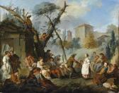PIERRE Jean-Baptiste Marie Paysage Avec Personnages Jouant De La Musique Et Dansant  PIERRE Jean-Baptiste Marie Paysage Avec Personnages Jouant De La Musique Et Dansant 
