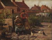 PIETERS Evert Couple At Work, Peeling Potatoes PIETERS Evert Couple At Work, Peeling Potatoes