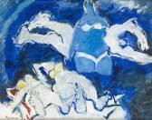 PIGNON Edouard La Plage À La Femme Blue PIGNON Edouard La Plage À La Femme Blue