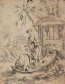 PILLEMENT Jean-Baptiste Chinoiserie - Fischerin Und Knabe Auf Einem Boot PILLEMENT Jean-Baptiste Chinoiserie - Fischerin Und Knabe Auf Einem Boot