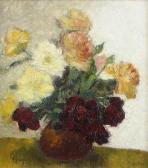PIPPEL Otto Eduard Rosenstilleben In Brauner Vase PIPPEL Otto Eduard Rosenstilleben In Brauner Vase
