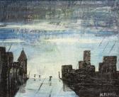 PIPPIN Horace Silhouetted Cityscape Scene In The Middle Of A Rainy Storm With Sunlight Barely Shining Through The Dark Clouds PIPPIN Horace Silhouetted Cityscape Scene In The Middle Of A Rainy Storm With Sunlight Barely Shining Through The Dark Clouds