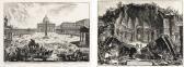 piranesi giovanni battista St. Peter's, With Forecourt And Colonnades Fountain In Foreground; And Hadrian's Villa: The Canopus(hind 3, 90) piranesi giovanni battista St. Peter's, With Forecourt And Colonnades Fountain In Foreground; And Hadrian's Villa: The Canopus(hind 3, 90)