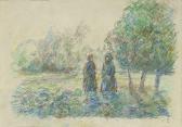 PISSARRO Camille Deux Paysannes Dans Un Champs Des Choux PISSARRO Camille Deux Paysannes Dans Un Champs Des Choux