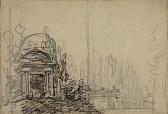 PLATZER Josef Study Of A Garden With A Cupola And Loggia PLATZER Josef Study Of A Garden With A Cupola And Loggia