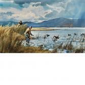 PLEISSNER Ogden Minton The Retrieve, Bear River Marshes, Utah PLEISSNER Ogden Minton The Retrieve, Bear River Marshes, Utah