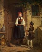 PLUM Poul August Young Man Selling Porcelain Figures PLUM Poul August Young Man Selling Porcelain Figures