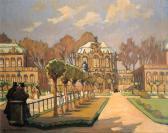 POESCHMANN Rudolf Elegant Figures Stroling In The Zwinger POESCHMANN Rudolf Elegant Figures Stroling In The Zwinger