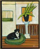 POLI NICOLETTA Interior Scene With Black And White Dog POLI NICOLETTA Interior Scene With Black And White Dog