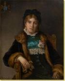 PORTAELS Jean-François Portrait De Jeune Fille À La Paire De Gants PORTAELS Jean-François Portrait De Jeune Fille À La Paire De Gants