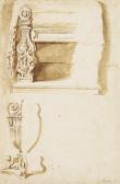 POUSSIN Nicolas Studies Of An Imperial Throne And A Vase POUSSIN Nicolas Studies Of An Imperial Throne And A Vase