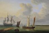 POWELL Charles Martin Dutch Fishing Boats And A Three-master Off The Coast POWELL Charles Martin Dutch Fishing Boats And A Three-master Off The Coast