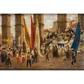 PRADILLA GONZALEZ Miguel Procesión De La Virgen De Lafuencisla En Segovia PRADILLA GONZALEZ Miguel Procesión De La Virgen De Lafuencisla En Segovia