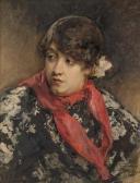 PRADILLA Y ORTIZ Francisco Maja Con Pañuelo Rojo PRADILLA Y ORTIZ Francisco Maja Con Pañuelo Rojo