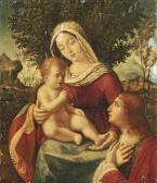 PREVITALI Andrea Cordeliaghi The Madonna And Child With A Female Saint, In An Extensive Wooded Landscape PREVITALI Andrea Cordeliaghi The Madonna And Child With A Female Saint, In An Extensive Wooded Landscape