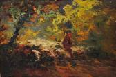 PREVOT-VALERI Andre Schafherde Auf Einem Waldweg PREVOT-VALERI Andre Schafherde Auf Einem Waldweg