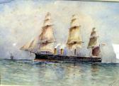 pringle taylor francis Study Of A Masted Steam Ship In Full Sail On Calm Seas pringle taylor francis Study Of A Masted Steam Ship In Full Sail On Calm Seas
