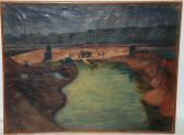 PRUNIER Gaton Paesaggio Con Lago PRUNIER Gaton Paesaggio Con Lago