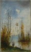 PUME BYLEX Undeutlich Signiert. B?ume Am Wasser PUME BYLEX Undeutlich Signiert. B?ume Am Wasser