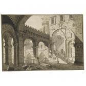 QUAGLIO Giovanni Maria Architectural Capriccio With A Rusticated Arcade Overlooking A Courtyard QUAGLIO Giovanni Maria Architectural Capriccio With A Rusticated Arcade Overlooking A Courtyard