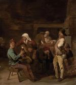 QUAST Pieter Jansz. A Tavern Interior With Peasants Drinking And Smoking Beside Afire QUAST Pieter Jansz. A Tavern Interior With Peasants Drinking And Smoking Beside Afire
