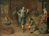QUAST Pieter Jansz. Scheuneninterieur Mit Einem Kavalier, Seinem Diener Und Einer Frau, Die Seinen Degen Hält. QUAST Pieter Jansz. Scheuneninterieur Mit Einem Kavalier, Seinem Diener Und Einer Frau, Die Seinen Degen Hält.