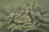 R Brice Three Putti Playing Musical Instruments R Brice Three Putti Playing Musical Instruments